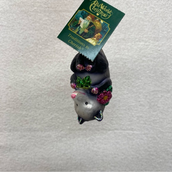 Old World Christmas Blossom Opossum Glass Blown Christmas Tree Ornament Fun - Picture 4 of 14